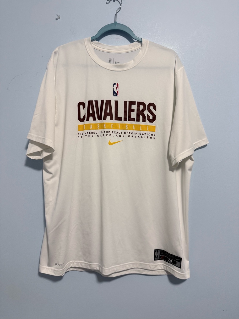 Nike NBA Cleveland Cavaliers Dri-FIT Practice T-Shirt White XL Men’s